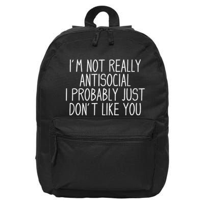 Funny Introvert Antisocial 16 in Basic Backpack