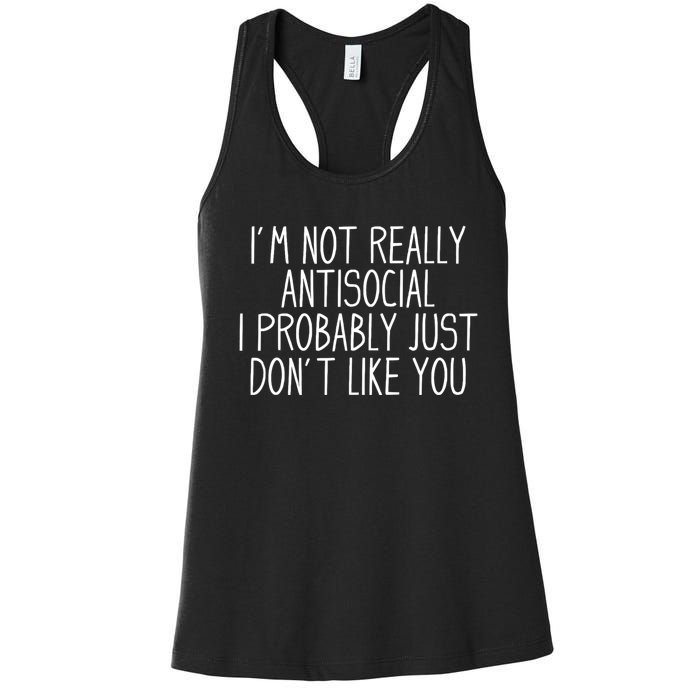 Funny Introvert Antisocial Women's Racerback Tank