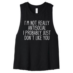 Funny Introvert Antisocial Women's Racerback Cropped Tank