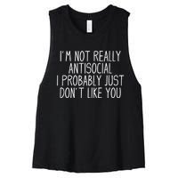 Funny Introvert Antisocial Women's Racerback Cropped Tank