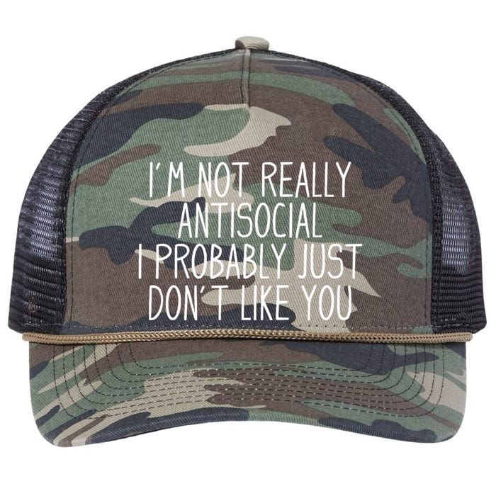 Funny Introvert Antisocial Retro Rope Trucker Hat Cap