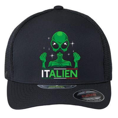 Funny Italian Alien Pun Italy Hand Gesture Flexfit Unipanel Trucker Cap