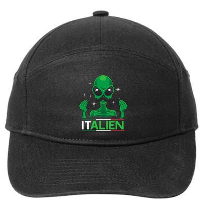 Funny Italian Alien Pun Italy Hand Gesture 7-Panel Snapback Hat