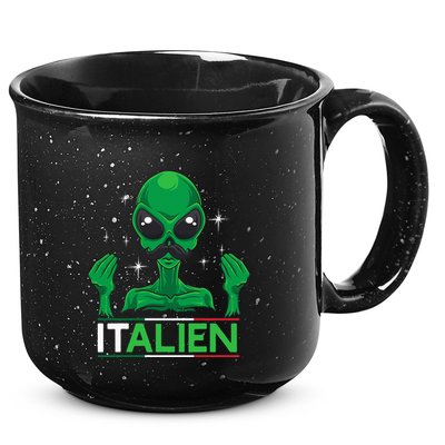 Funny Italian Alien Pun Italy Hand Gesture 15oz Campfire Ceramic Mug