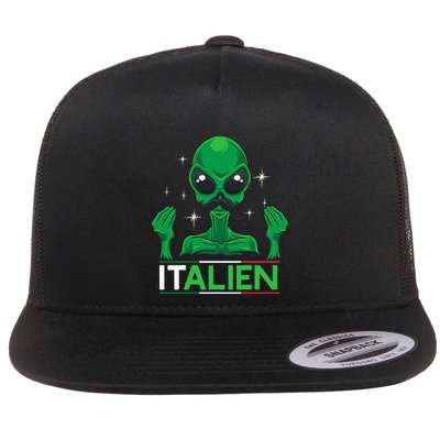 Funny Italian Alien Pun Italy Hand Gesture Flatbill Hat