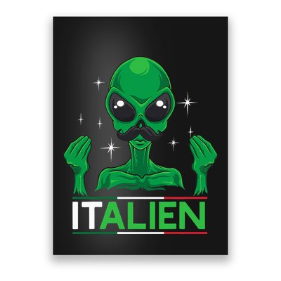 Funny Italian Alien Pun Italy Hand Gesture Poster