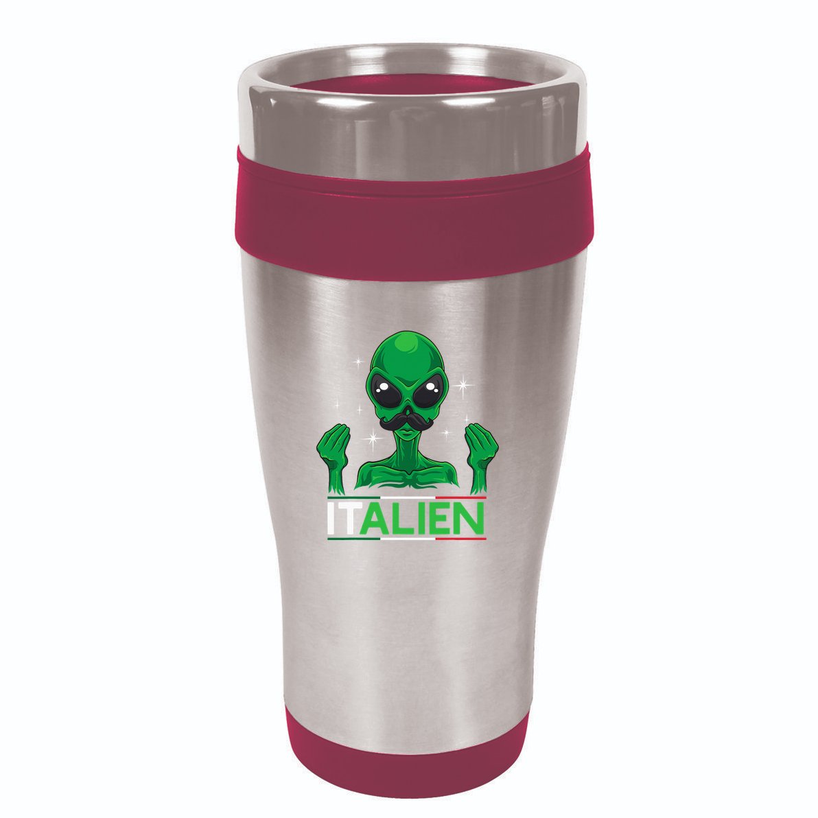 Funny Italian Alien Pun Italy Hand Gesture 16oz Travel Tumbler