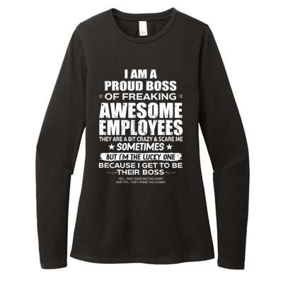 Funny I Am A Proud Boss Of Freaking Awesome Employees Gift Womens CVC Long Sleeve Shirt