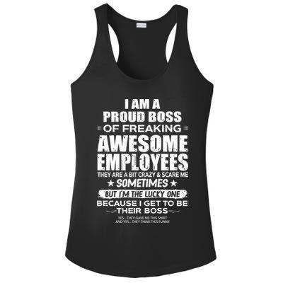 Funny I Am A Proud Boss Of Freaking Awesome Employees Gift Ladies PosiCharge Competitor Racerback Tank
