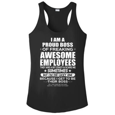 Funny I Am A Proud Boss Of Freaking Awesome Employees Gift Ladies PosiCharge Competitor Racerback Tank