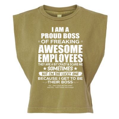 Funny I Am A Proud Boss Of Freaking Awesome Employees Gift Garment-Dyed Women's Muscle Tee