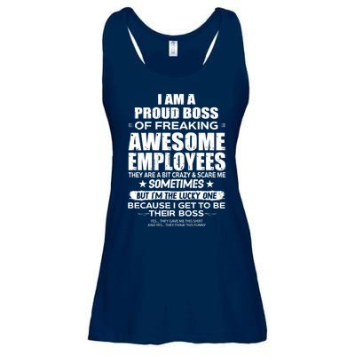 Funny I Am A Proud Boss Of Freaking Awesome Employees Gift Ladies Essential Flowy Tank