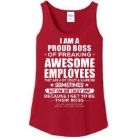 Funny I Am A Proud Boss Of Freaking Awesome Employees Gift Ladies Essential Tank