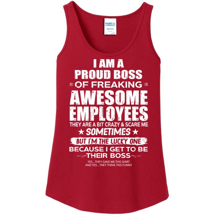 Funny I Am A Proud Boss Of Freaking Awesome Employees Gift Ladies Essential Tank