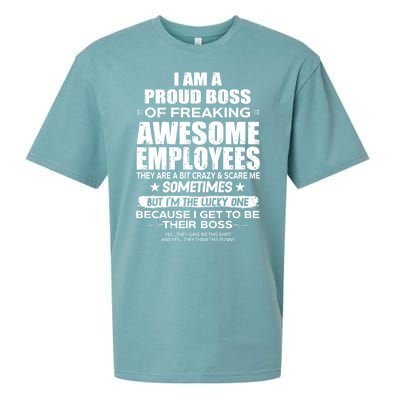 Funny I Am A Proud Boss Of Freaking Awesome Employees Gift Sueded Cloud Jersey T-Shirt