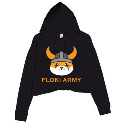 Floki Inu Army Crypto Currency Vikings Crypto Crop Fleece Hoodie