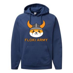 Floki Inu Army Crypto Currency Vikings Crypto Performance Fleece Hoodie