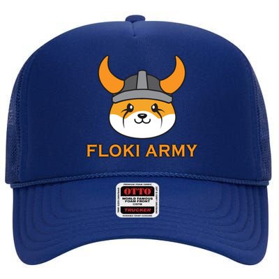 Floki Inu Army Crypto Currency Vikings Crypto High Crown Mesh Back Trucker Hat