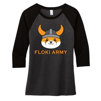 Floki Inu Army Crypto Currency Vikings Crypto Women's Tri-Blend 3/4-Sleeve Raglan Shirt