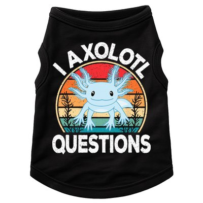 Funny I Axolotl Questions Cute Blue Axolotl Kawaii Retro Doggie Tank
