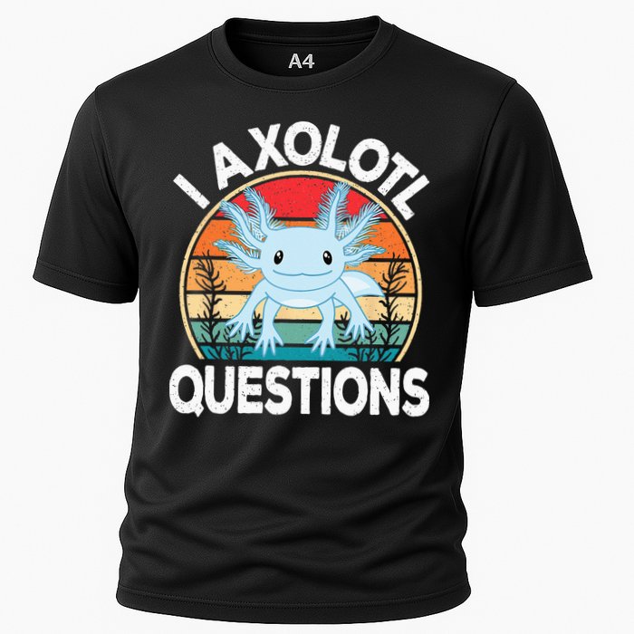 Funny I Axolotl Questions Cute Blue Axolotl Kawaii Retro Performance Shirt