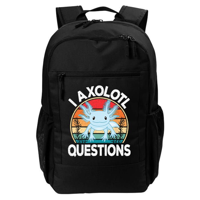 Funny I Axolotl Questions Cute Blue Axolotl Kawaii Retro Backpack