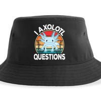 Funny I Axolotl Questions Cute Blue Axolotl Kawaii Retro Sustainable Bucket Hat