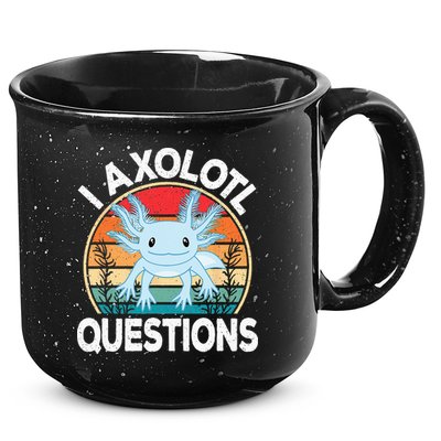 Funny I Axolotl Questions Cute Blue Axolotl Kawaii Retro 15oz Campfire Ceramic Mug