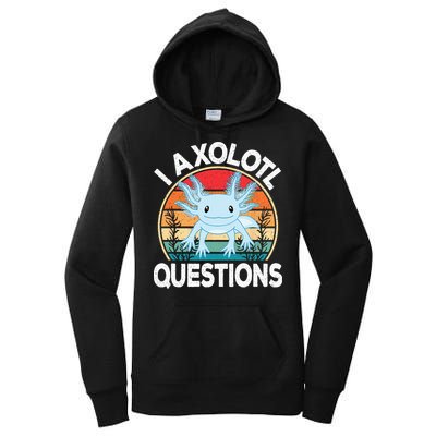 Funny I Axolotl Questions Cute Blue Axolotl Kawaii Retro Women's Pullover Hoodie