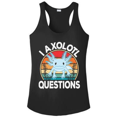 Funny I Axolotl Questions Cute Blue Axolotl Kawaii Retro Ladies PosiCharge Competitor Racerback Tank