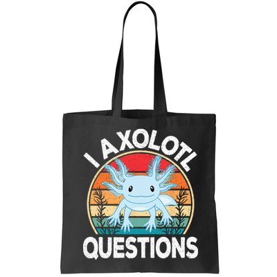 Funny I Axolotl Questions Cute Blue Axolotl Kawaii Retro Bag