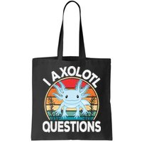 Funny I Axolotl Questions Cute Blue Axolotl Kawaii Retro Bag
