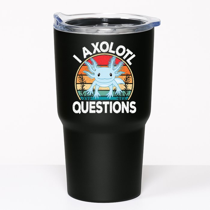 Funny I Axolotl Questions Cute Blue Axolotl Kawaii Retro Tumbler