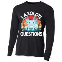 Funny I Axolotl Questions Cute Blue Axolotl Kawaii Retro Cooling Performance Long Sleeve Crew