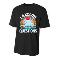 Funny I Axolotl Questions Cute Blue Axolotl Kawaii Retro Youth Performance Sprint T-Shirt