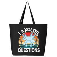 Funny I Axolotl Questions Cute Blue Axolotl Kawaii Retro 25L Jumbo Tote