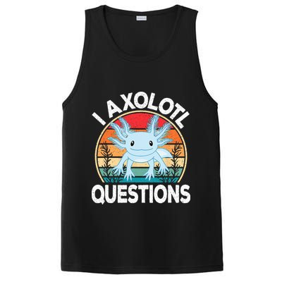 Funny I Axolotl Questions Cute Blue Axolotl Kawaii Retro PosiCharge Competitor Tank