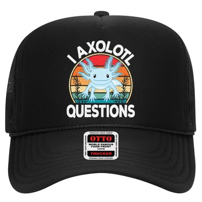 Funny I Axolotl Questions Cute Blue Axolotl Kawaii Retro Trucker Hat