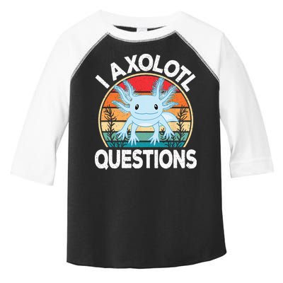 Funny I Axolotl Questions Cute Blue Axolotl Kawaii Retro Toddler Fine Jersey T-Shirt