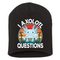 Funny I Axolotl Questions Cute Blue Axolotl Kawaii Retro Short Acrylic Beanie