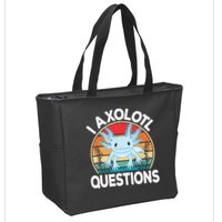 Funny I Axolotl Questions Cute Blue Axolotl Kawaii Retro Zip Tote Bag