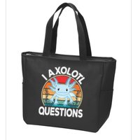 Funny I Axolotl Questions Cute Blue Axolotl Kawaii Retro Zip Tote Bag