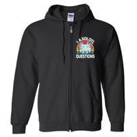 Funny I Axolotl Questions Cute Blue Axolotl Kawaii Retro Full Zip Hoodie