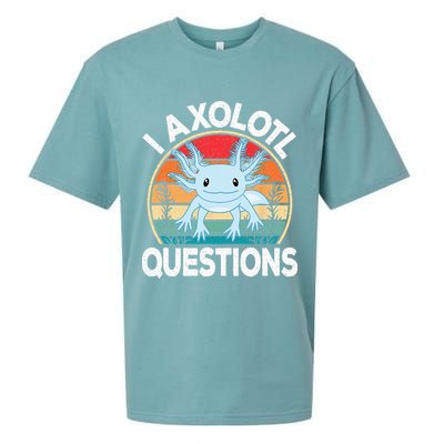Funny I Axolotl Questions Cute Blue Axolotl Kawaii Retro Sueded Cloud Jersey T-Shirt