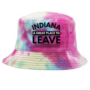 Funny Indiana A Great Place To Leave Sarcastic Indiana Retro Tie-Dyed Bucket Hat