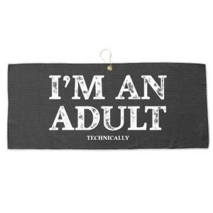 Funny I'm an Adult Technically Gift Funny 18th Birthday Large Microfiber Waffle Golf Towel