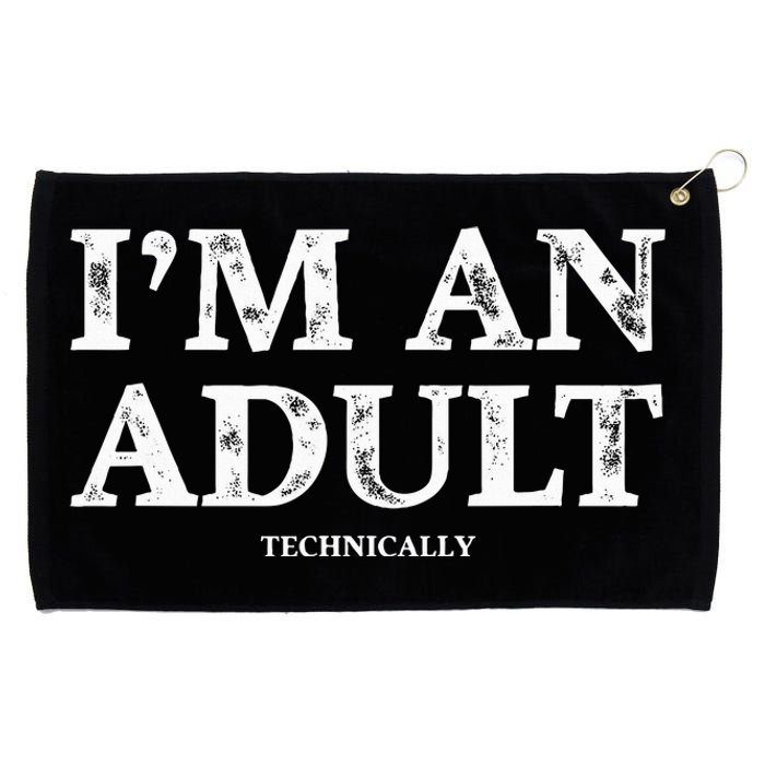 Funny I'm an Adult Technically Gift Funny 18th Birthday Grommeted Golf Towel