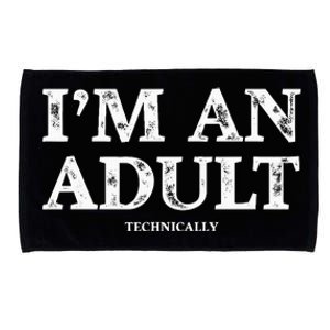 Funny I'm an Adult Technically Gift Funny 18th Birthday Microfiber Hand Towel