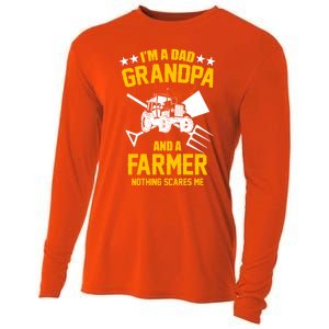 Farmer Im A Dad Grandpa And A Farmer Nothing Scares Me Meaningful Gift Cooling Performance Long Sleeve Crew