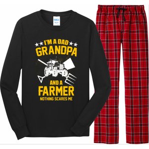 Farmer Im A Dad Grandpa And A Farmer Nothing Scares Me Meaningful Gift Long Sleeve Pajama Set